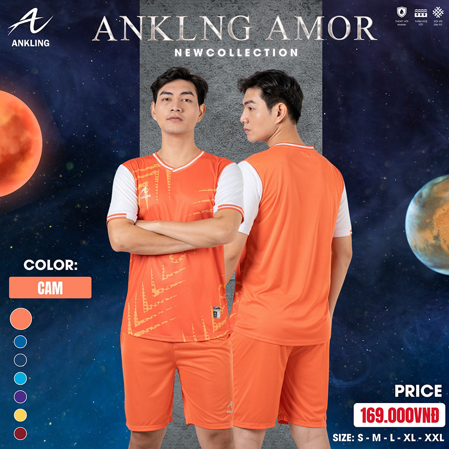 Bộ Quần Áo Bóng Đá AMOR – Cam