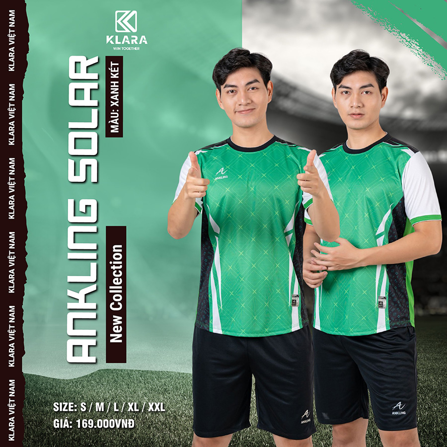 Bộ Quần Áo Bóng Đá Ankling Solar – Xanh Két