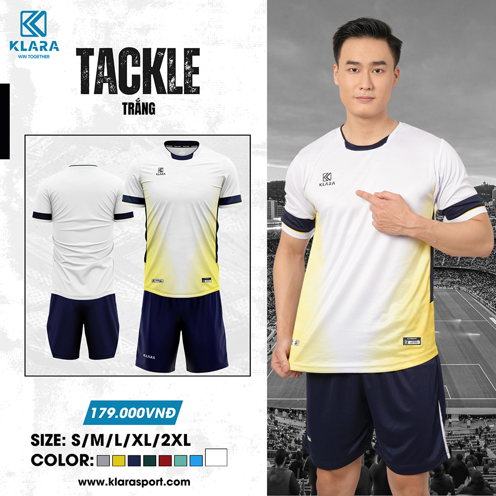 Bộ Quần Áo Bóng Đá Tackle – Trắng