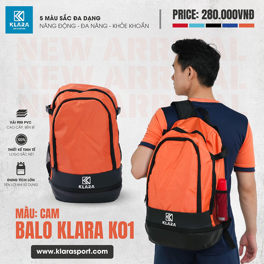 BALO THỂ THAO KLARA K01 – Cam