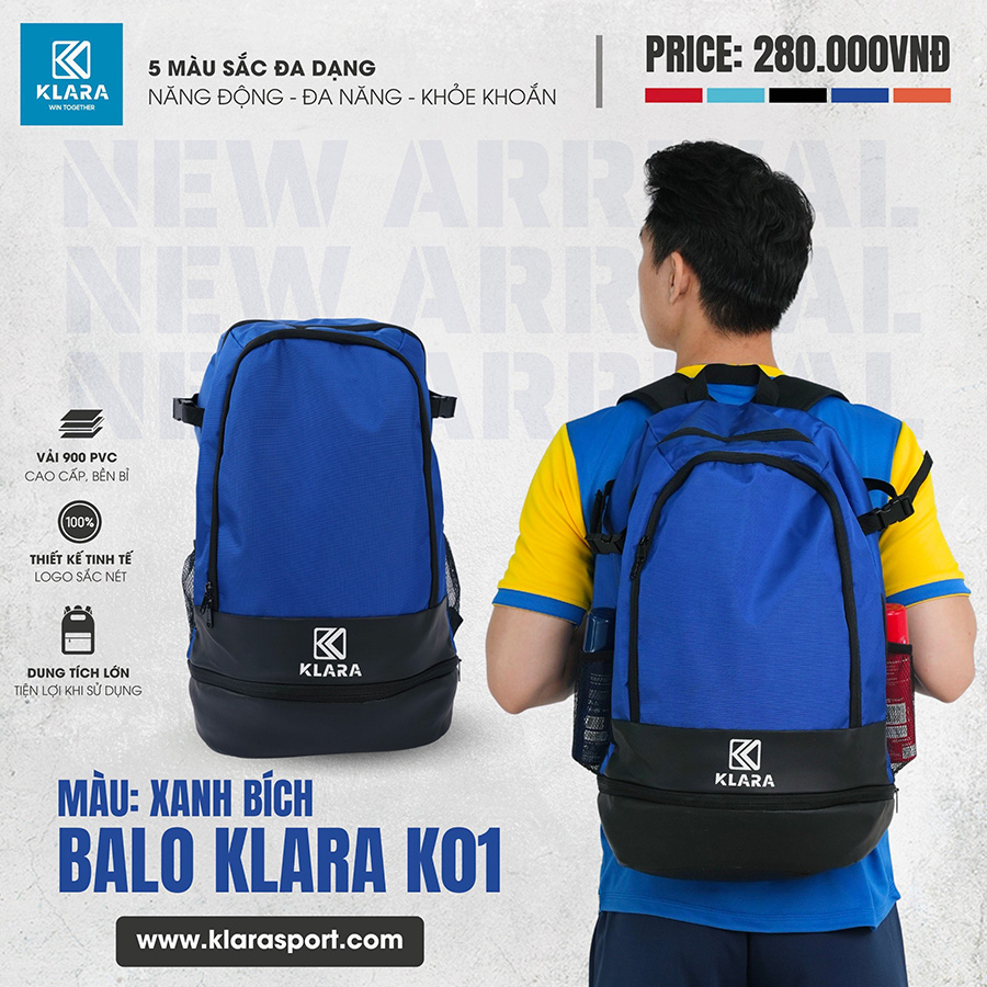 BALO THỂ THAO KLARA K01 – Xanh Bích