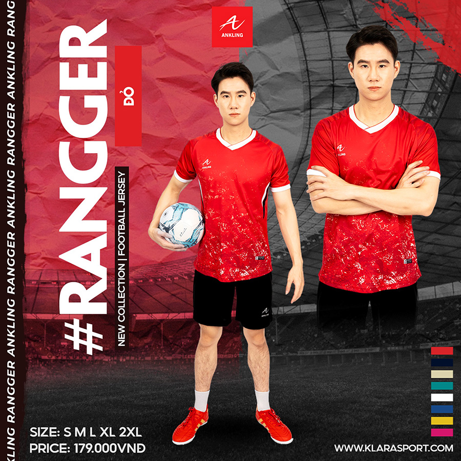 Bộ Quần Áo Bóng Đá ANKLING RANGGER – Đỏ