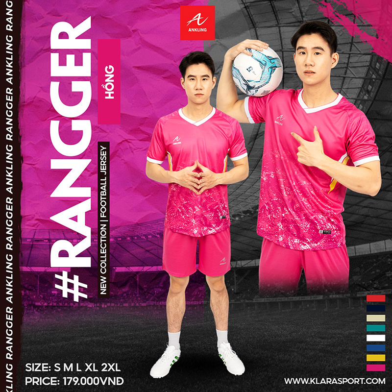 Bộ Quần Áo Bóng Đá ANKLING RANGGER – Hồng