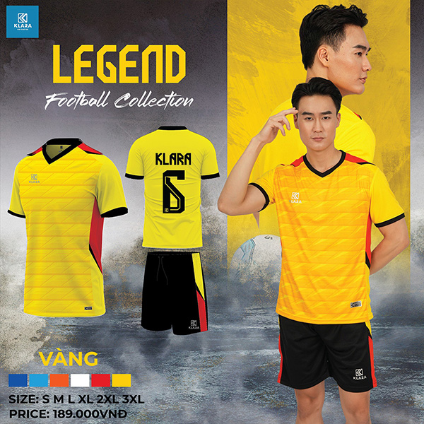Bộ Quần Áo Bóng Đá Klara Legend – Vàng