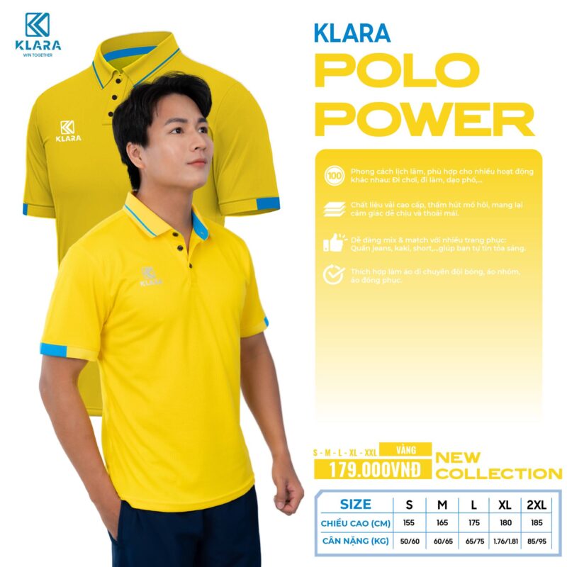 Bộ Quần Áo Bóng Đá POLO POWER – Vàng