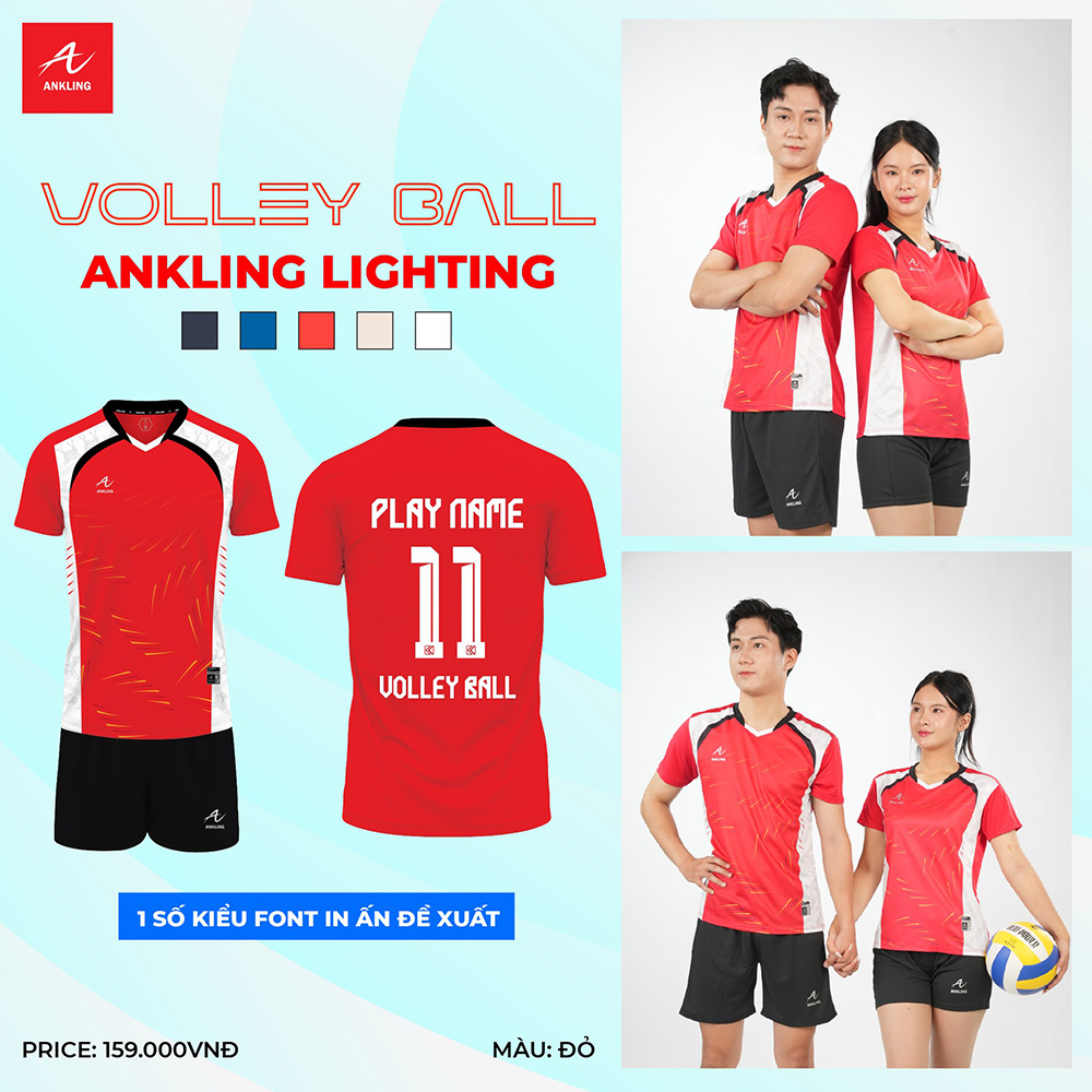 Bộ Quần Áo Bóng Chuyền ANKLING LIGHTNING – Đỏ