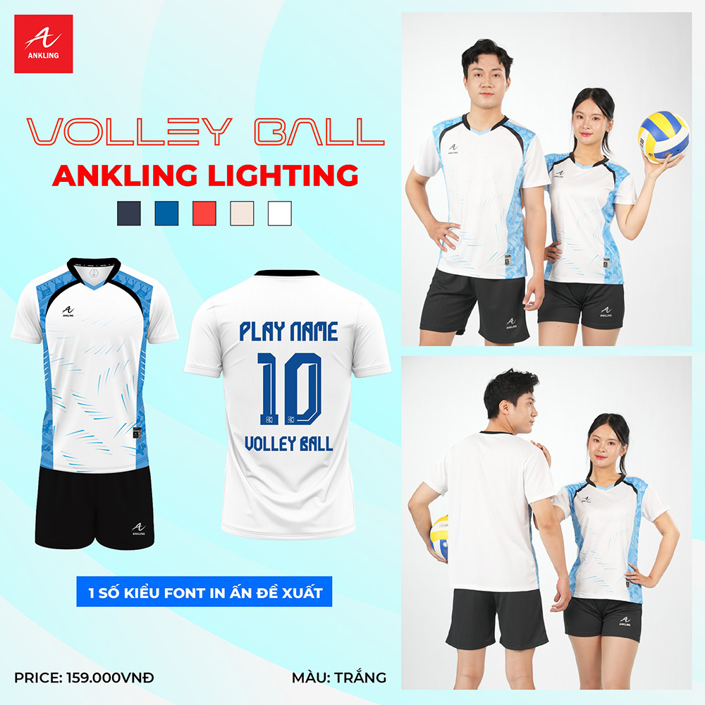 Bộ Quần Áo Bóng Chuyền ANKLING LIGHTNING – Trắng
